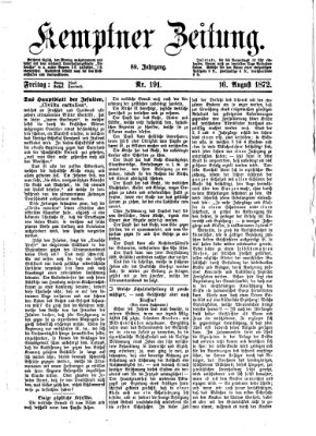 Kemptner Zeitung Freitag 16. August 1872