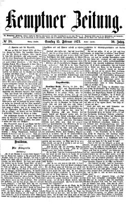 Kemptner Zeitung Samstag 15. Februar 1873