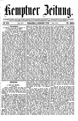 Kemptner Zeitung Donnerstag 4. September 1873