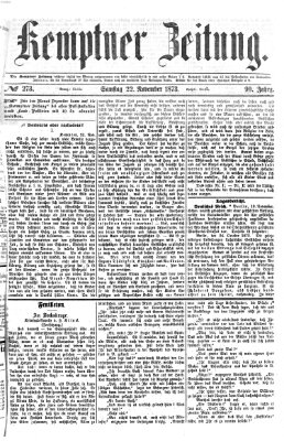Kemptner Zeitung Samstag 22. November 1873
