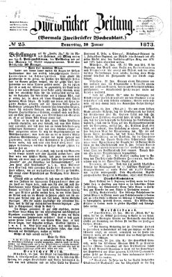 Zweibrücker Zeitung (Zweibrücker Wochenblatt) Donnerstag 30. Januar 1873