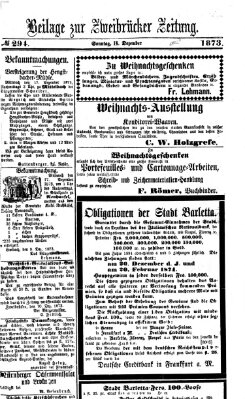 Zweibrücker Zeitung (Zweibrücker Wochenblatt) Sonntag 14. Dezember 1873