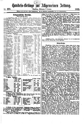 Allgemeine Zeitung Mittwoch 1. Oktober 1873