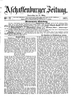 Aschaffenburger Zeitung Donnerstag 30. März 1871