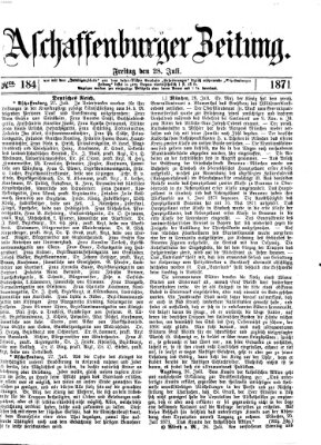 Aschaffenburger Zeitung Freitag 28. Juli 1871