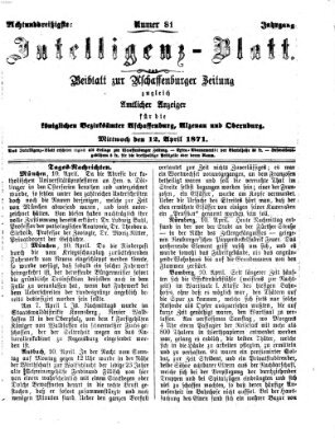 Aschaffenburger Zeitung Mittwoch 12. April 1871