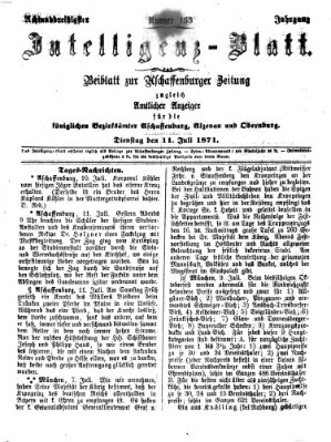 Aschaffenburger Zeitung Dienstag 11. Juli 1871