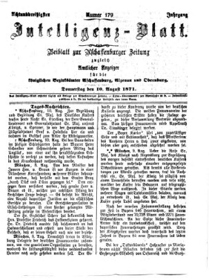 Aschaffenburger Zeitung Donnerstag 10. August 1871