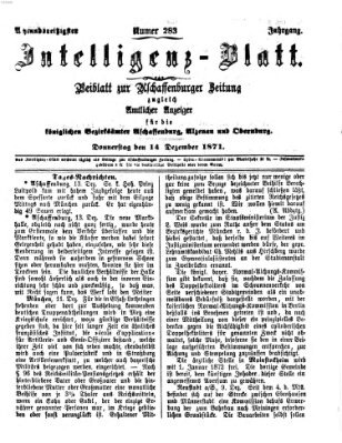 Aschaffenburger Zeitung Donnerstag 14. Dezember 1871