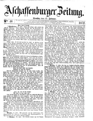 Aschaffenburger Zeitung Samstag 17. Februar 1872