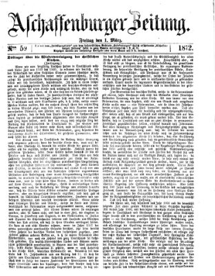 Aschaffenburger Zeitung Freitag 1. März 1872