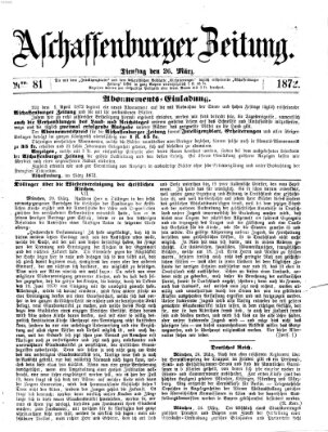 Aschaffenburger Zeitung Dienstag 26. März 1872
