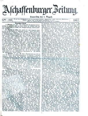 Aschaffenburger Zeitung Donnerstag 1. August 1872