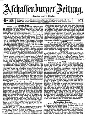 Aschaffenburger Zeitung Samstag 19. Oktober 1872