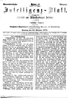 Aschaffenburger Zeitung Sonntag 25. Februar 1872