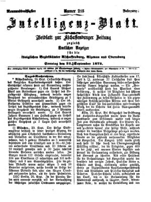 Aschaffenburger Zeitung Sonntag 22. September 1872