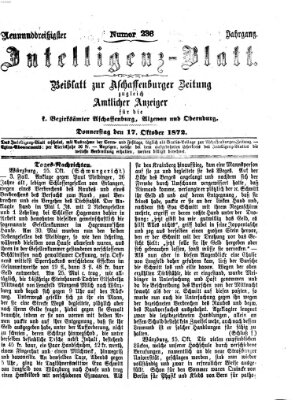 Aschaffenburger Zeitung Donnerstag 17. Oktober 1872