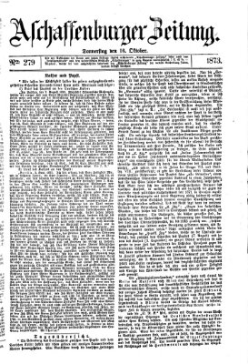Aschaffenburger Zeitung Donnerstag 16. Oktober 1873