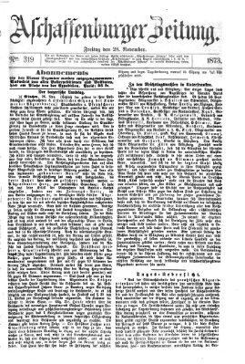 Aschaffenburger Zeitung Freitag 28. November 1873