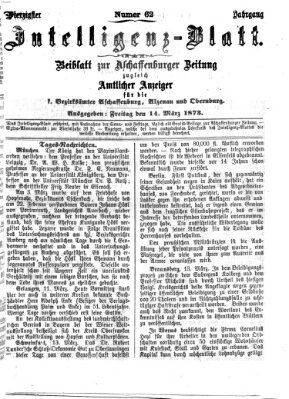 Aschaffenburger Zeitung Freitag 14. März 1873