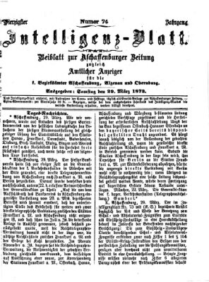 Aschaffenburger Zeitung Samstag 29. März 1873
