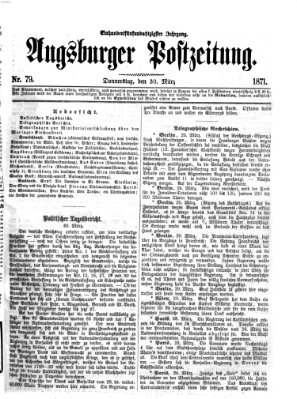 Augsburger Postzeitung Donnerstag 30. März 1871