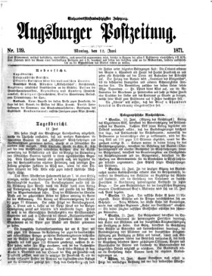 Augsburger Postzeitung Montag 12. Juni 1871