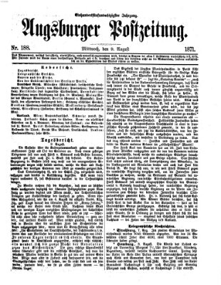 Augsburger Postzeitung Mittwoch 9. August 1871