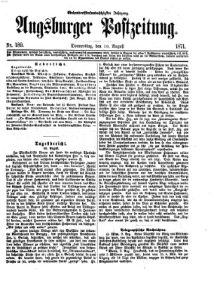 Augsburger Postzeitung Donnerstag 10. August 1871
