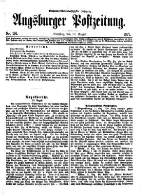 Augsburger Postzeitung Samstag 12. August 1871