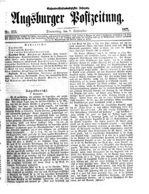 Augsburger Postzeitung Donnerstag 7. September 1871