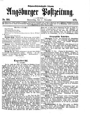 Augsburger Postzeitung Donnerstag 30. November 1871