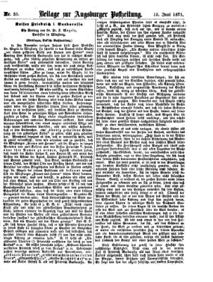 Augsburger Postzeitung Dienstag 13. Juni 1871