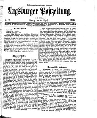 Augsburger Postzeitung Montag 12. August 1872