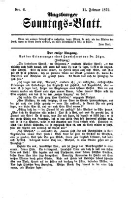 Augsburger Sonntagsblatt (Augsburger Postzeitung) Sonntag 11. Februar 1872
