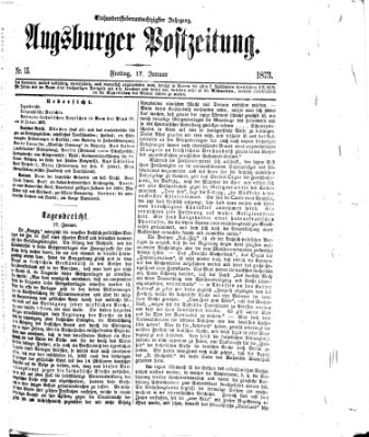 Augsburger Postzeitung Freitag 17. Januar 1873