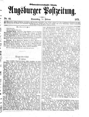 Augsburger Postzeitung Donnerstag 20. Februar 1873