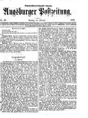 Augsburger Postzeitung Montag 24. Februar 1873