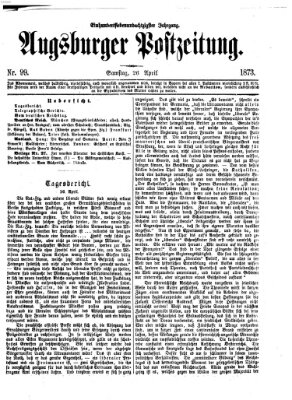 Augsburger Postzeitung Samstag 26. April 1873