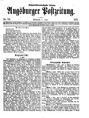 Augsburger Postzeitung Mittwoch 4. Juni 1873