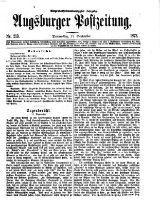 Augsburger Postzeitung Donnerstag 11. September 1873