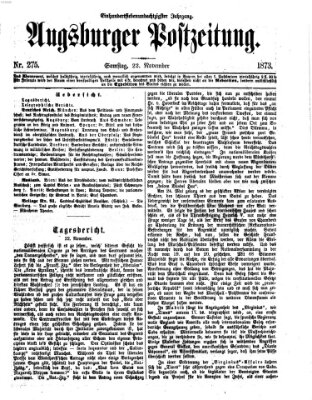 Augsburger Postzeitung Samstag 22. November 1873