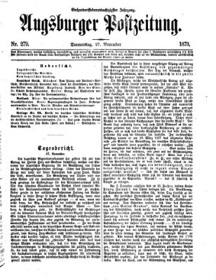 Augsburger Postzeitung Donnerstag 27. November 1873