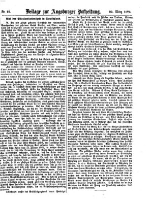 Augsburger Postzeitung Samstag 22. März 1873