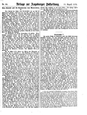 Augsburger Postzeitung Dienstag 13. August 1872