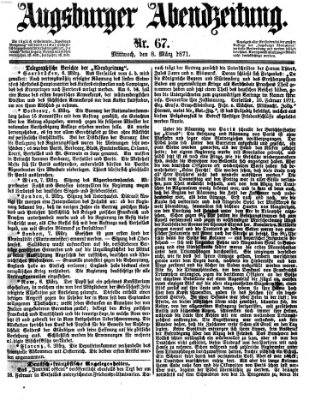 Augsburger Abendzeitung Mittwoch 8. März 1871