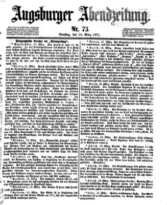 Augsburger Abendzeitung Dienstag 14. März 1871