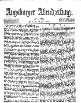 Augsburger Abendzeitung Montag 22. Januar 1872