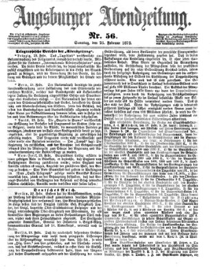 Augsburger Abendzeitung Sonntag 25. Februar 1872