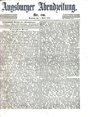 Augsburger Abendzeitung Sonntag 7. April 1872